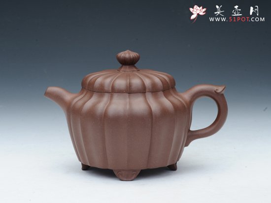 紫砂壶图片：筋纹菊瓣 - 美壶网