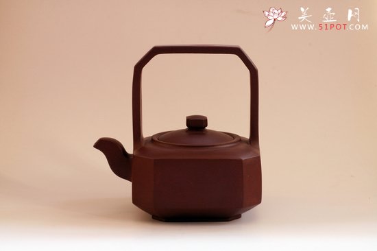 紫砂壶图片：八面玲珑提梁 - 美壶网