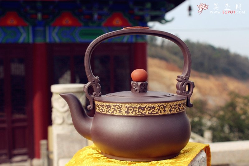 紫砂壶图片：双龙提梁 - 美壶网