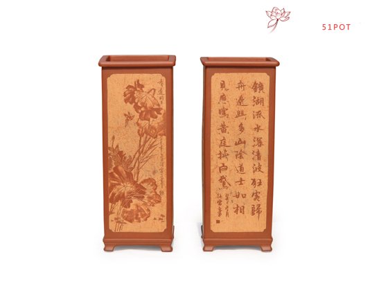 紫砂壶图片：四方帽筒 - 美壶网