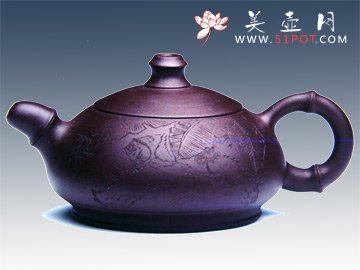 紫砂壶图片：竹趣280CC - 美壶网