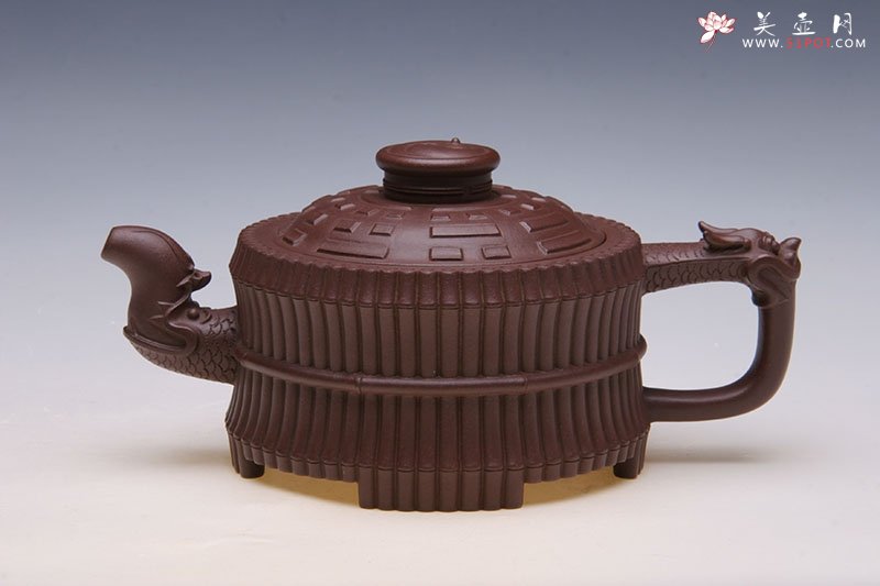 紫砂壶图片：八卦龙头一捆竹 - 美壶网