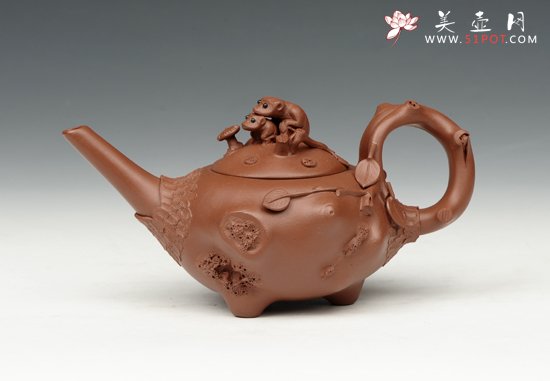 紫砂壶图片：双猴儿赏壶  - 美壶网