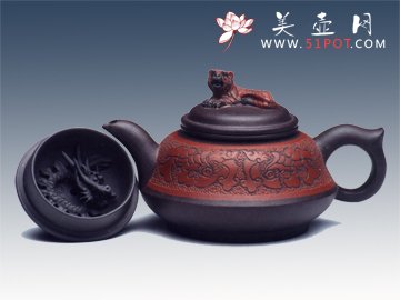 紫砂壶图片：藏龙卧虎壶 - 美壶网
