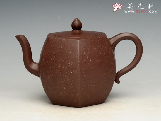 紫砂壶图片：六方橄榄 泥料：紫... - 美壶网