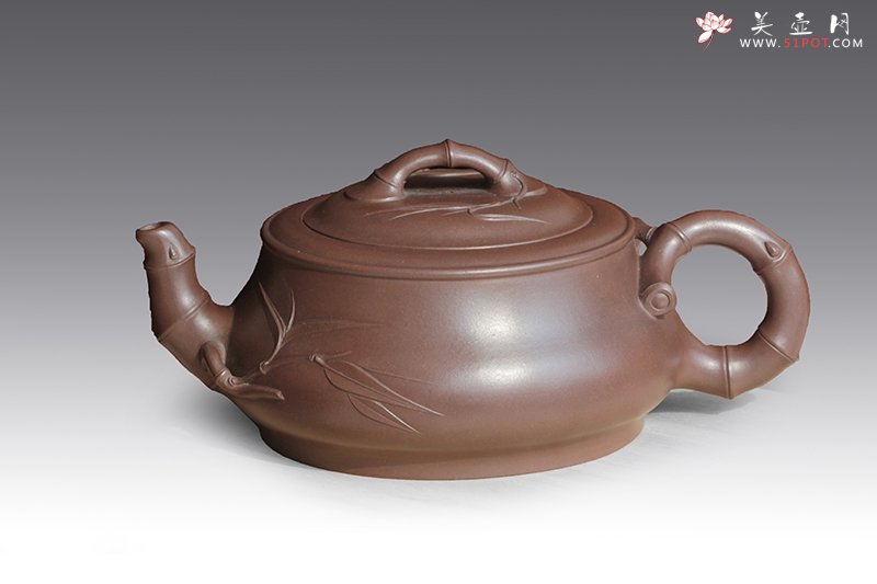 紫砂壶图片：扁古竹 - 美壶网