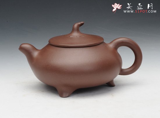 紫砂壶图片：三足茄形壶 - 美壶网