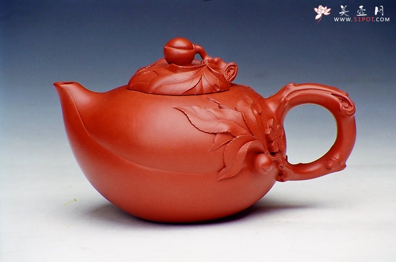 紫砂壶图片：红圣桃壶 - 美壶网