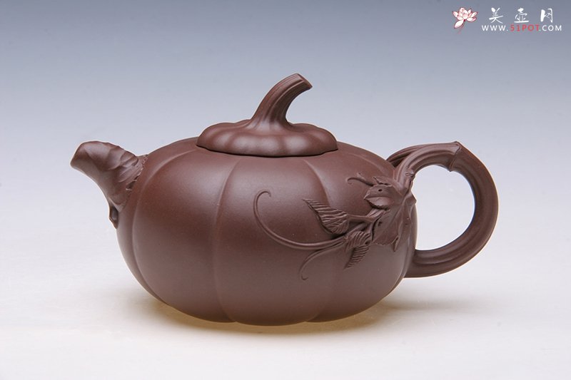 紫砂壶图片：紫泥扁南瓜 - 美壶网