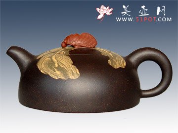 紫砂壶图片：雨打芭蕉 - 美壶网